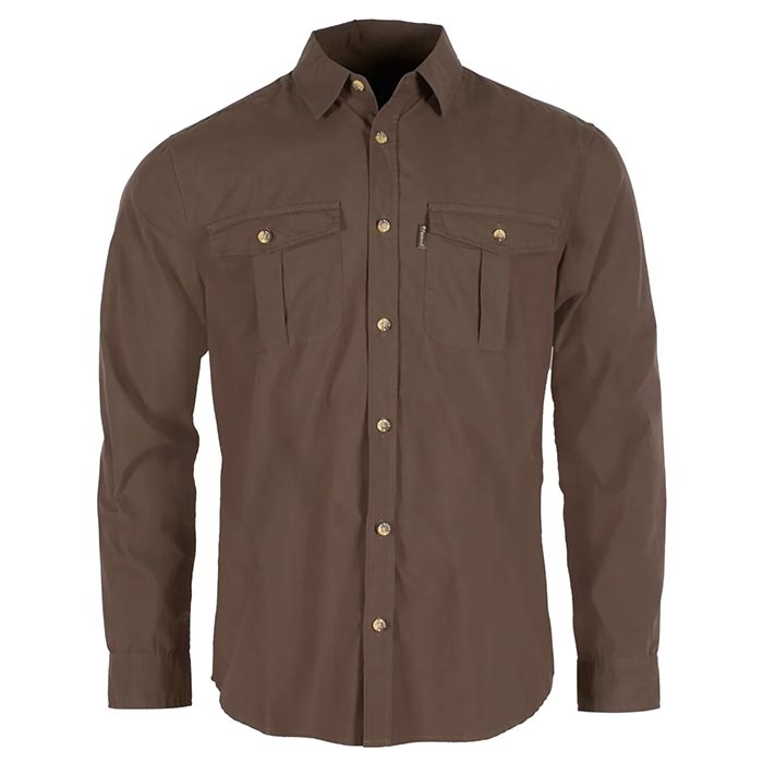 Pinewood Insectsafe Poplin Ls Shirt Herre   Mænd Dark Olive M   Skjorter