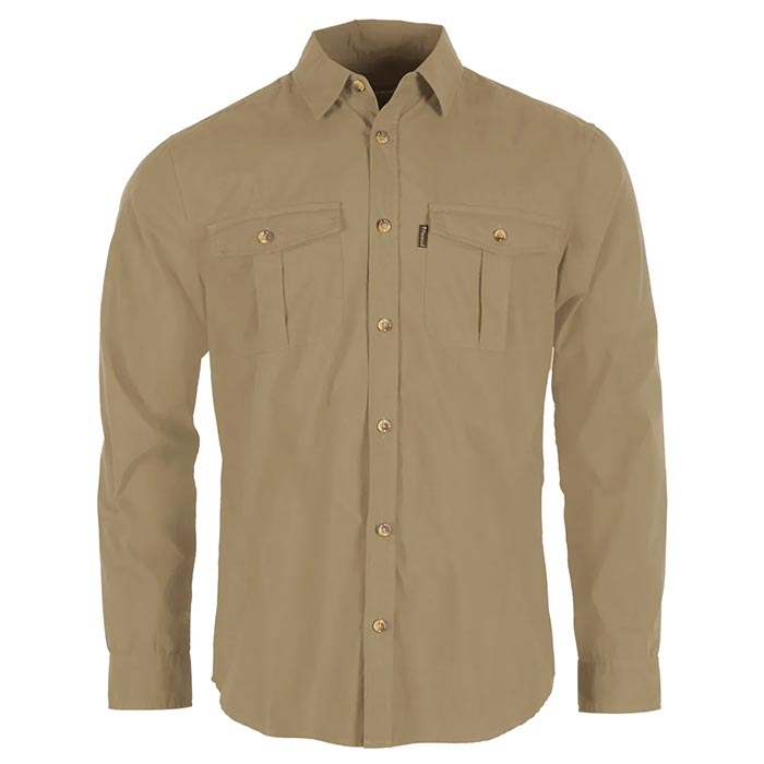 Pinewood Insectsafe Poplin Ls Shirt Herre   Mænd Sandstone Xl   Skjorter