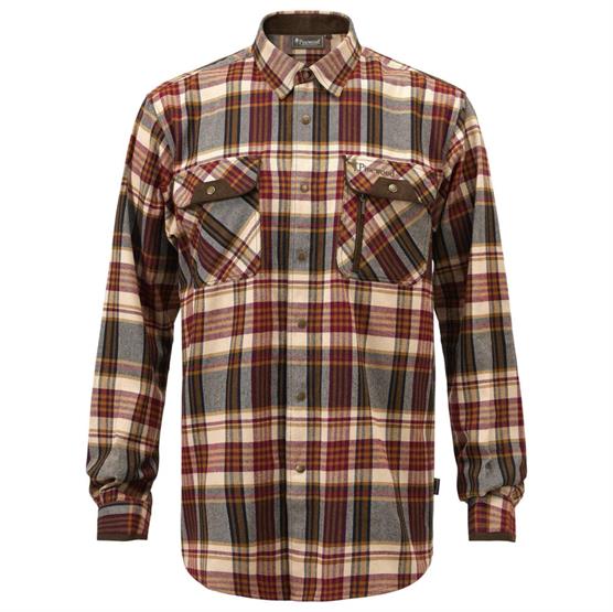 Pinewood Prestwick Jagt Skjorte i Bordeaux og Beige