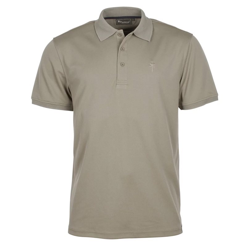 Pinewood Coolmax Polo i Khaki – Hurtigtørrende T-shirt