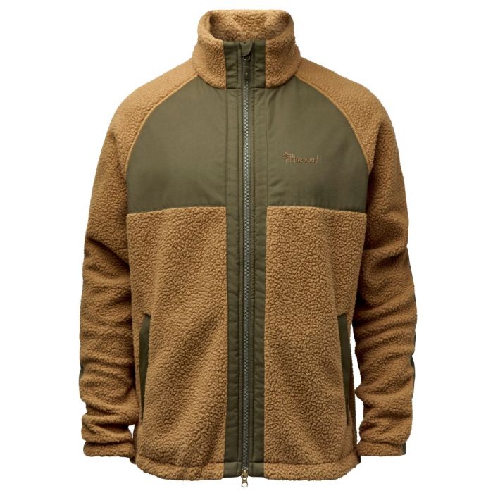 Pinewood Pile Fleece Jakke i Sand Mossgrøn - Udsalg!