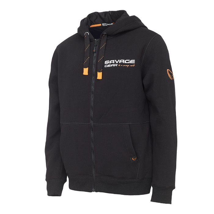 Savage Gear Urban Zip Hoodie - Komfortabel Hættetrøje i Sort