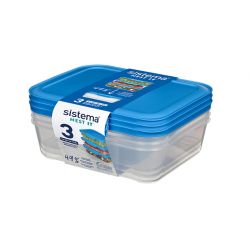 Sistema Meal Prep 3-pak Madkasser – Hurtig Levering!