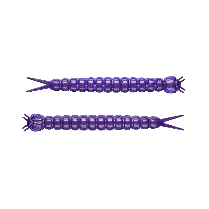 Libra Lures Slight Worm Ost 38 Mm - Lilla Gummisfisk med Glitter