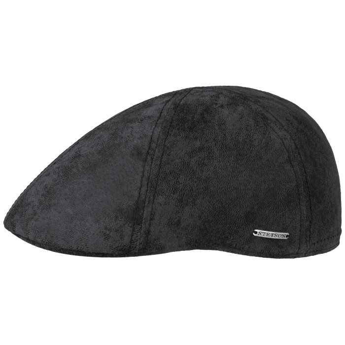 Stetson Texas Pigskin Sixpence i Sort - Rustik Kasket