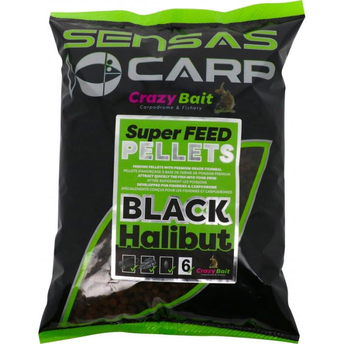 Sensas Super Feed Pellets Black Halibut  Gr
