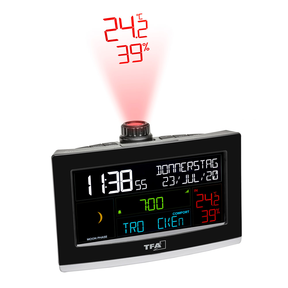 Tfa Vækkeur Med Projektor Og Termo Hygrometer