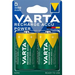 Varta Recharge D 3000mAh Batterier 2-Pack – Hurtig Levering!