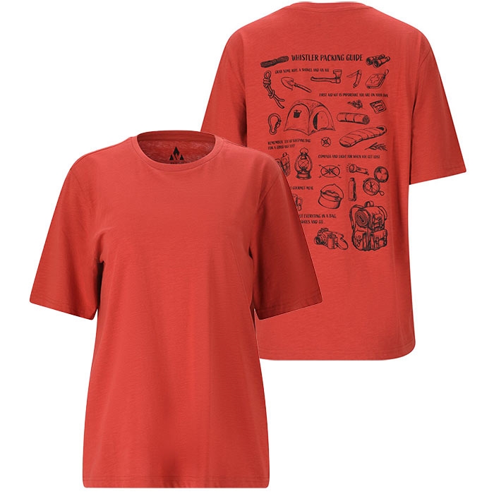 Whistler Caloot T-Shirt til Damer med Unik Rygprint - Cinnabar