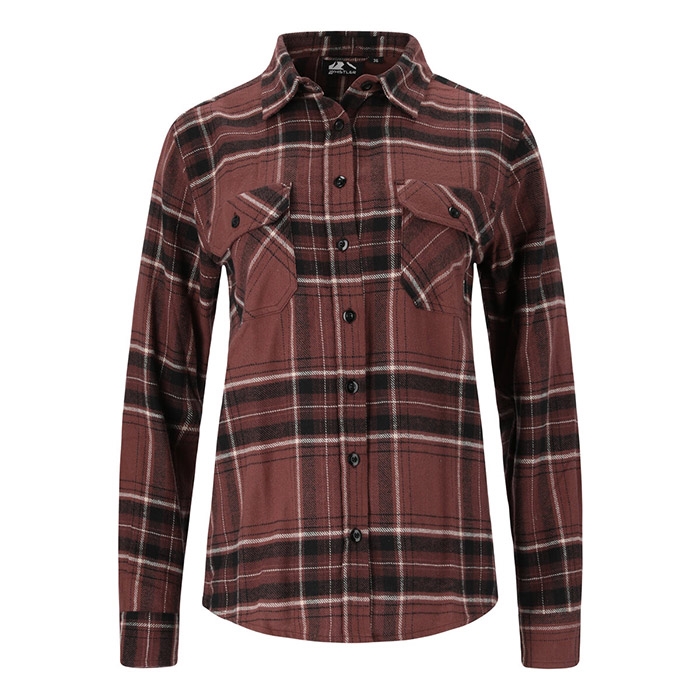 Whistler Jamba Flannelskjorte til Dame – Grå og Marron Stil