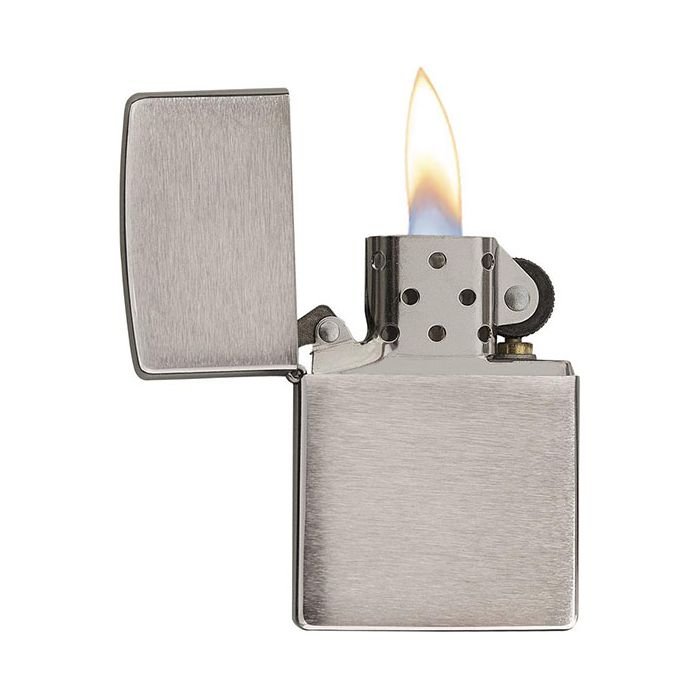 Zippo Lighter Regular Brush Fin Chrome