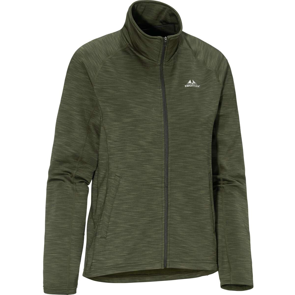 Ultra Let W Sweater med Lynlås i Jaggrøn - Jagtmust-have