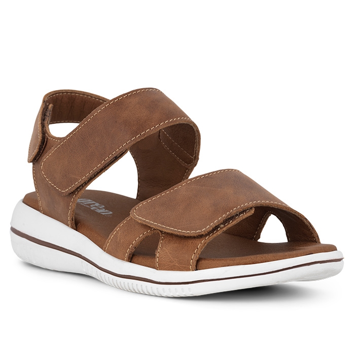 Grøn Komfort Leaf Lucy Cognac Sandaler – Stilfuld & Behagelig