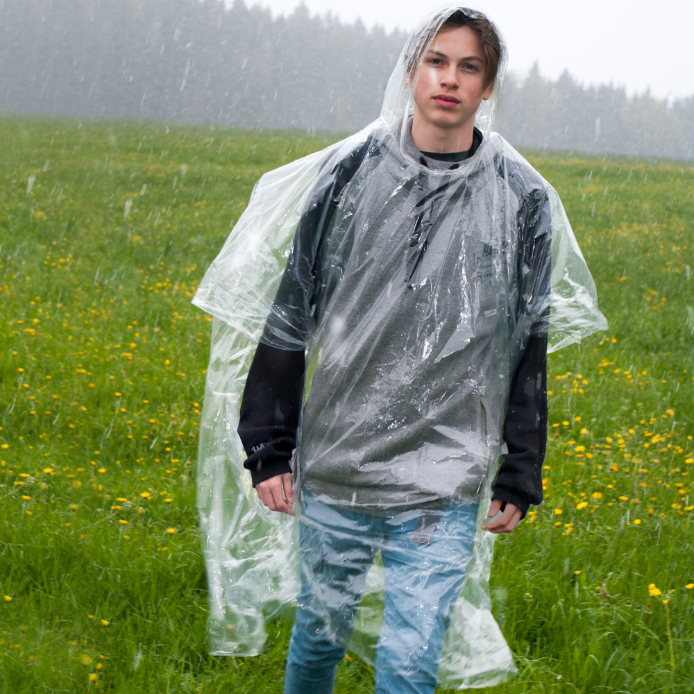 Regnponcho Engangs   Bionedbrydelig