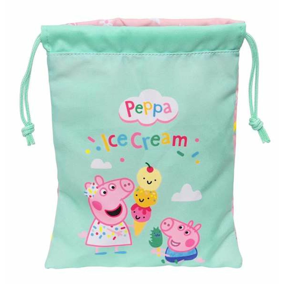 Madkasse Med Tilbehør Peppa Pig Ice Cream Sæk  Sack    X   X   Cm Pink Mint