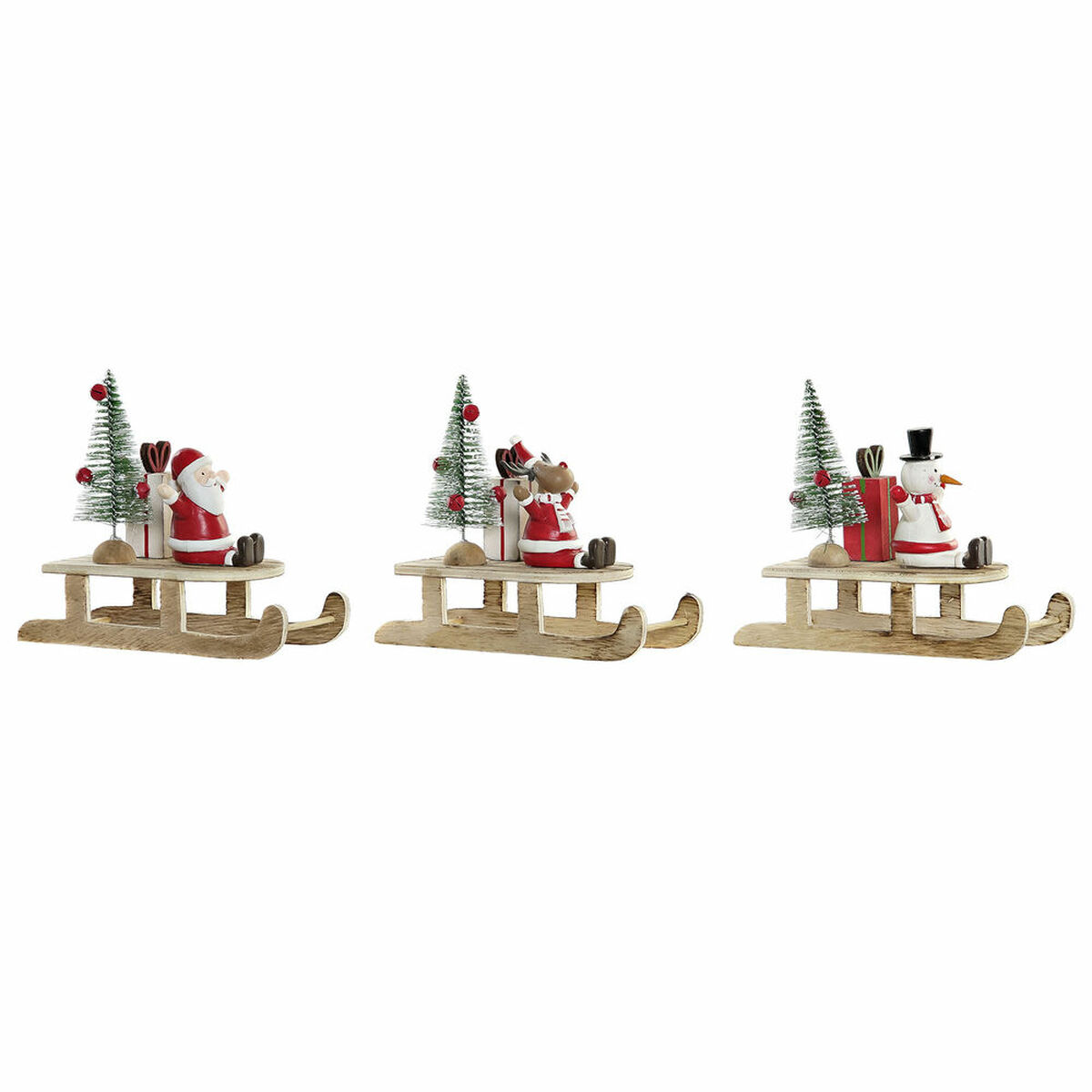 Julepynt Dkd Home Decor Træ Julemanden   X   X   Cm    Pcs