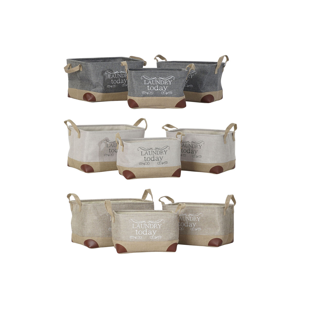 Multibrug Kurv Dkd Home Decor Beige Grå Lys Brun   X   X   Cm Træ   Dele   Enheder