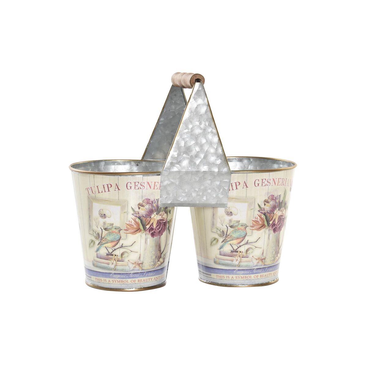 Urtepotte Dkd Home Decor Pink Metal Shabby Chic   X   X   Cm