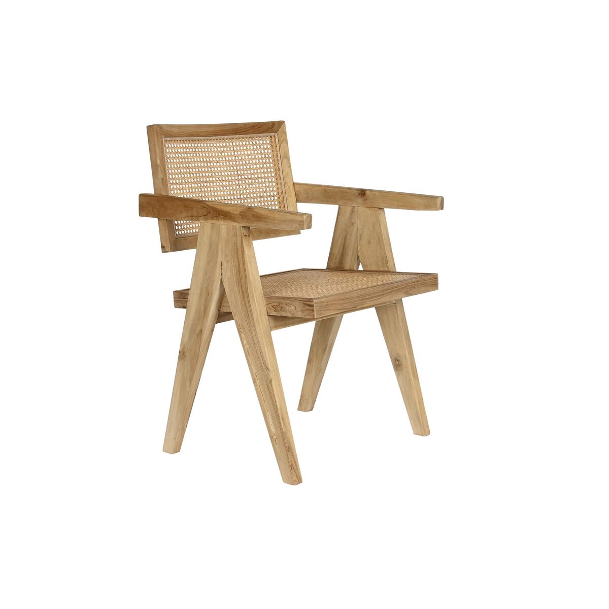 Spisebordsstol Dkd Home Decor Natur Teak Spanskrør   X   X   Cm