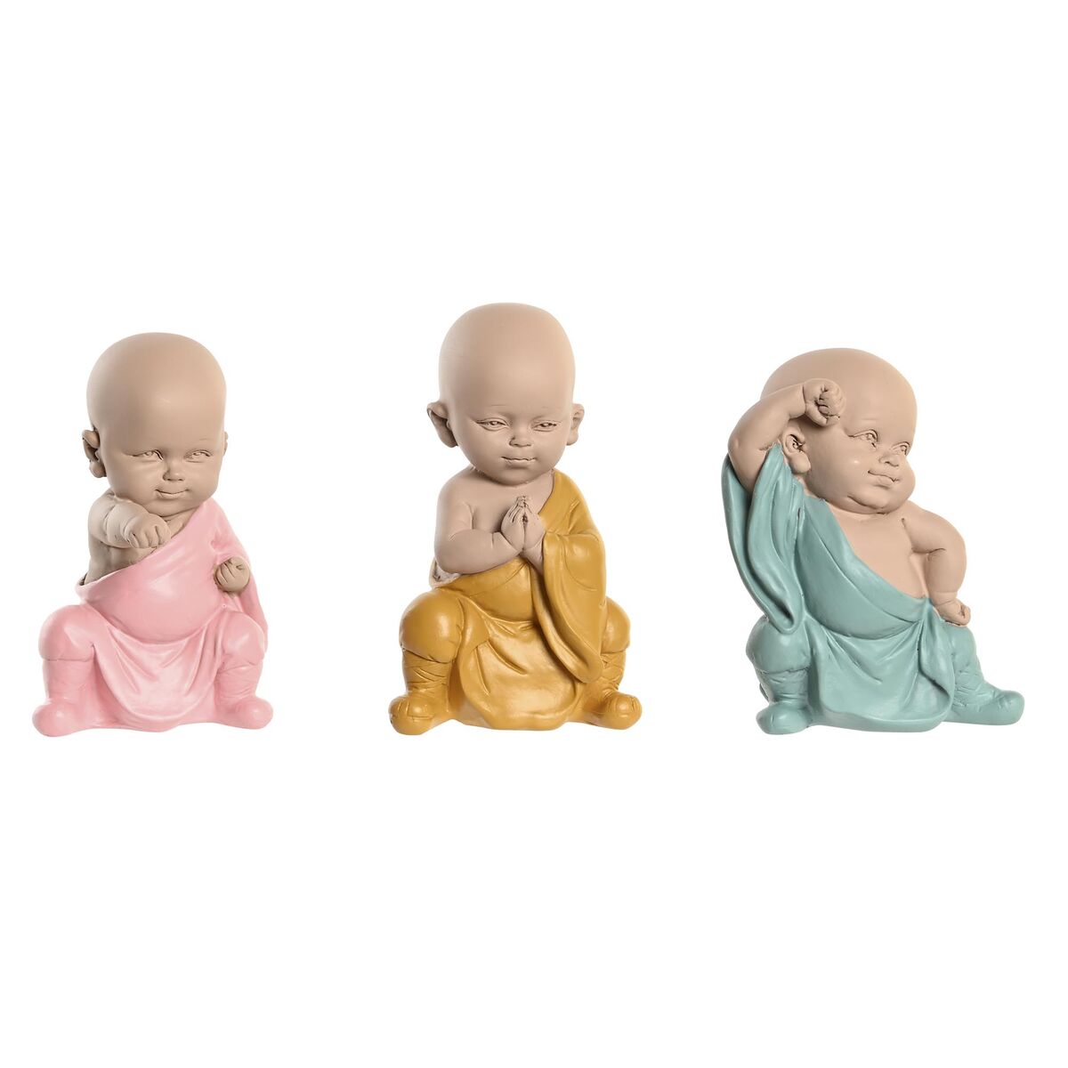 Dekorativ Figur Dkd Home Decor Blå Pink Gul Harpiks Munk   X   X   Cm    Enheder