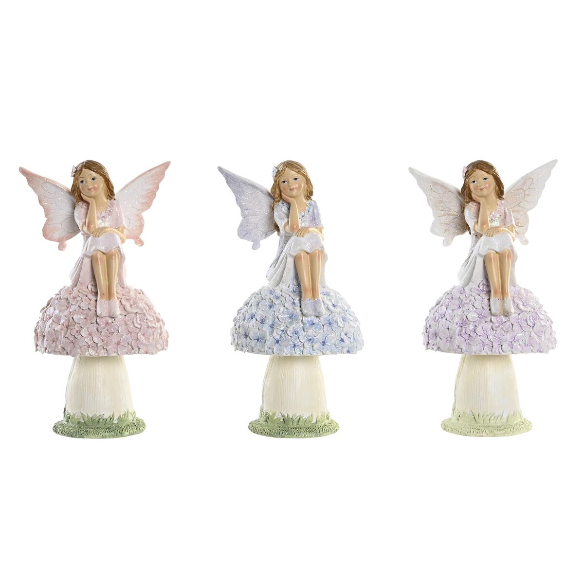 Dekorativ Figur Dkd Home Decor Blå Pink Syren Fe   X   X   Cm   Dele