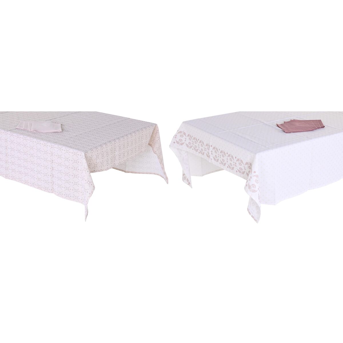 Duk Og Servietter Dkd Home Decor   X   X   Cm Pink Hvid   Enheder