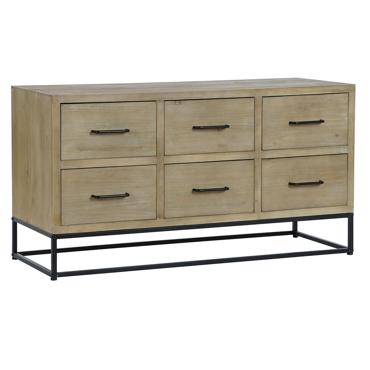 Skænk Dkd Home Decor Sort Natur Metal Træ Mdf   X   X   Cm