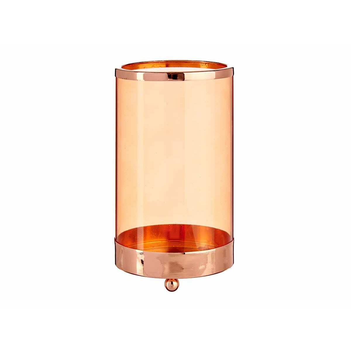 Lyseholder Kobber Rav Cylinder Metal Glas   X   X   Cm