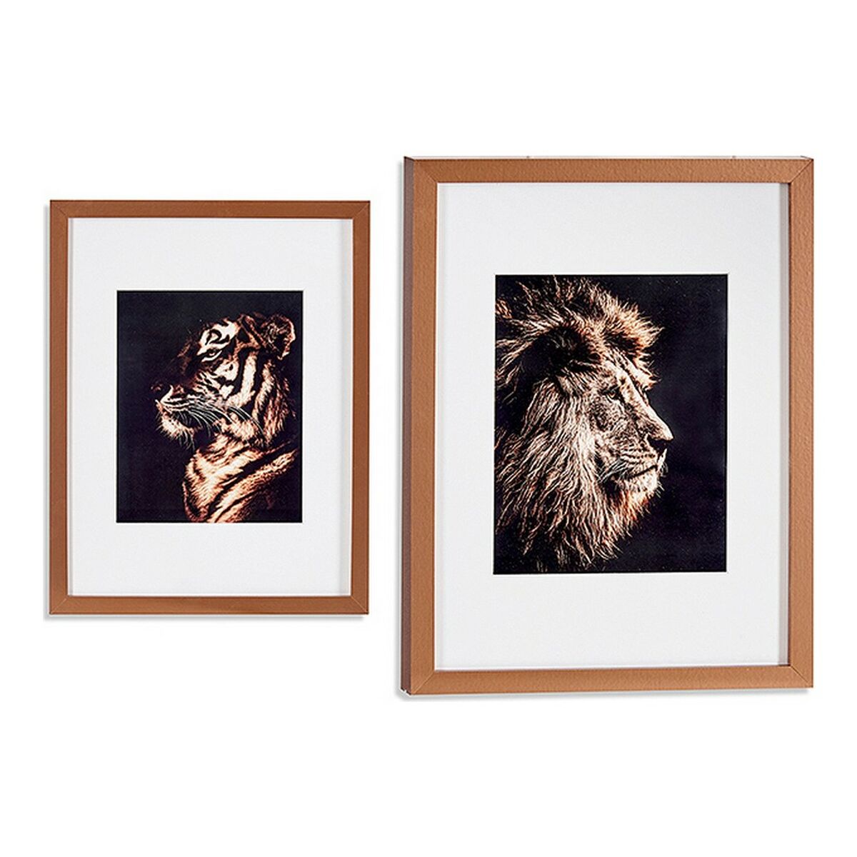 Maleri Gift Decor Bronze Glas Spånplade Tiger Løve   X   X   Cm   X   X   Cm