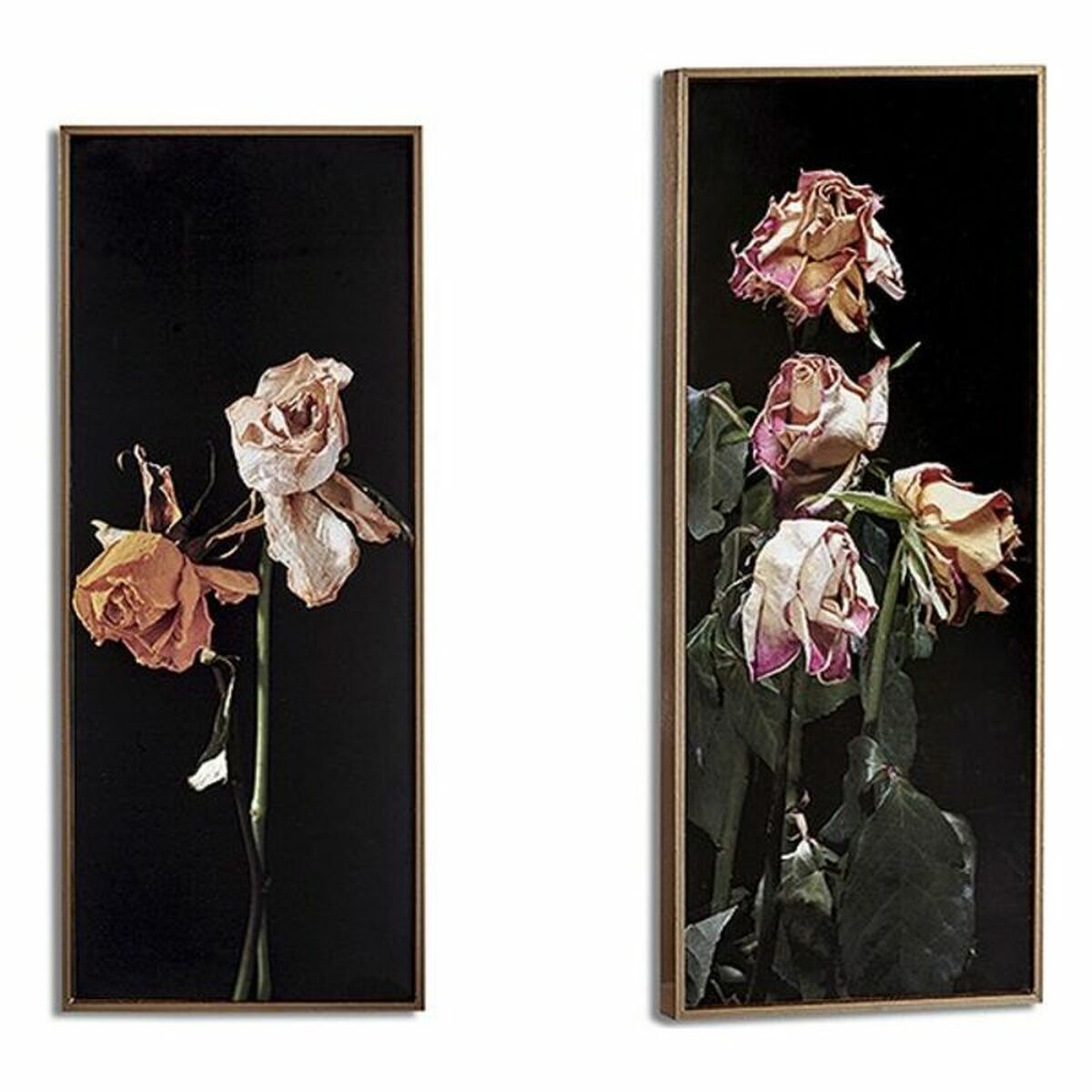 Maleri Gift Decor Sort Guld Gylden Spånplade Cvetlice   X   X   Cm   X   X   Cm