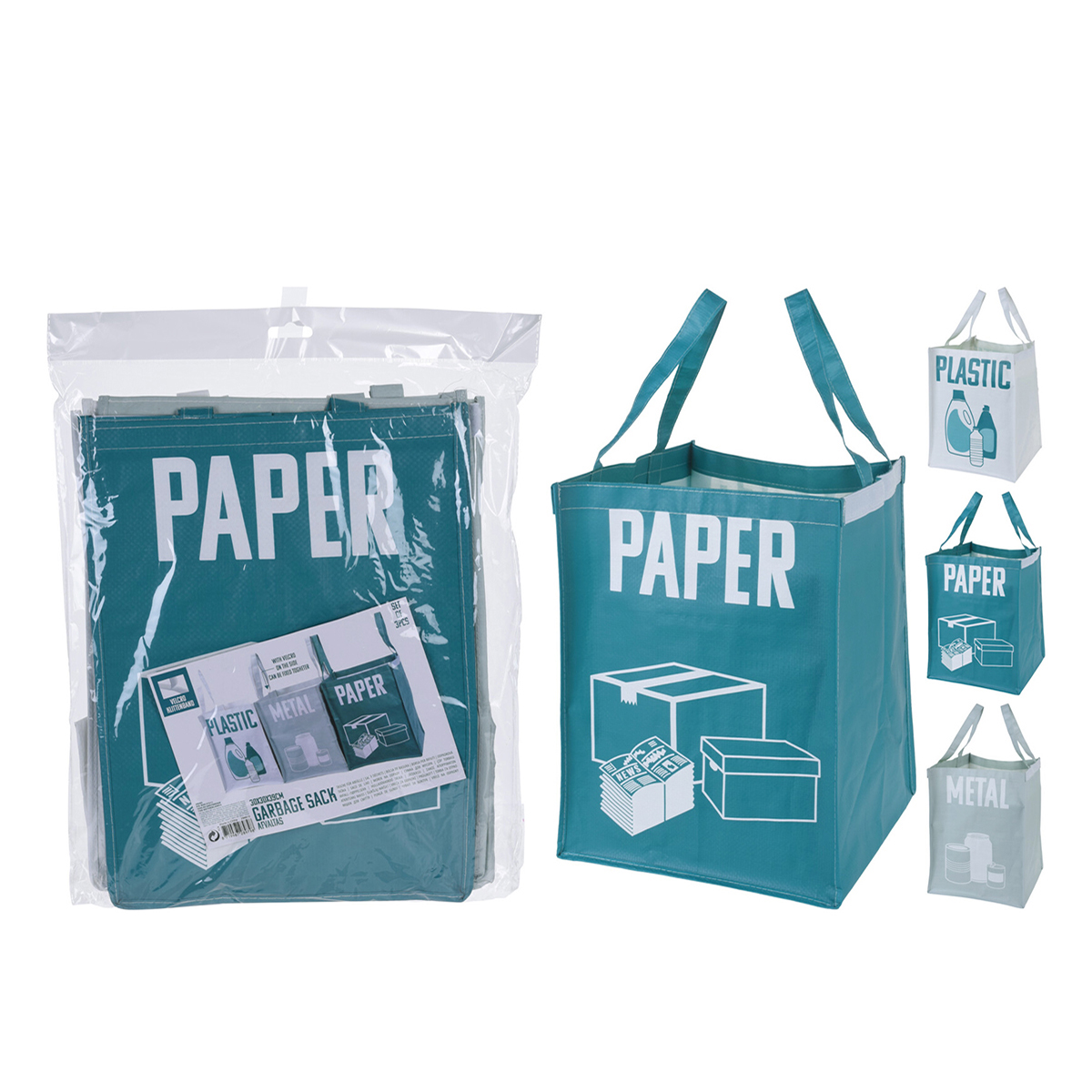 Affaldsposer Paper Plastic Metal Pakke Med   Stk