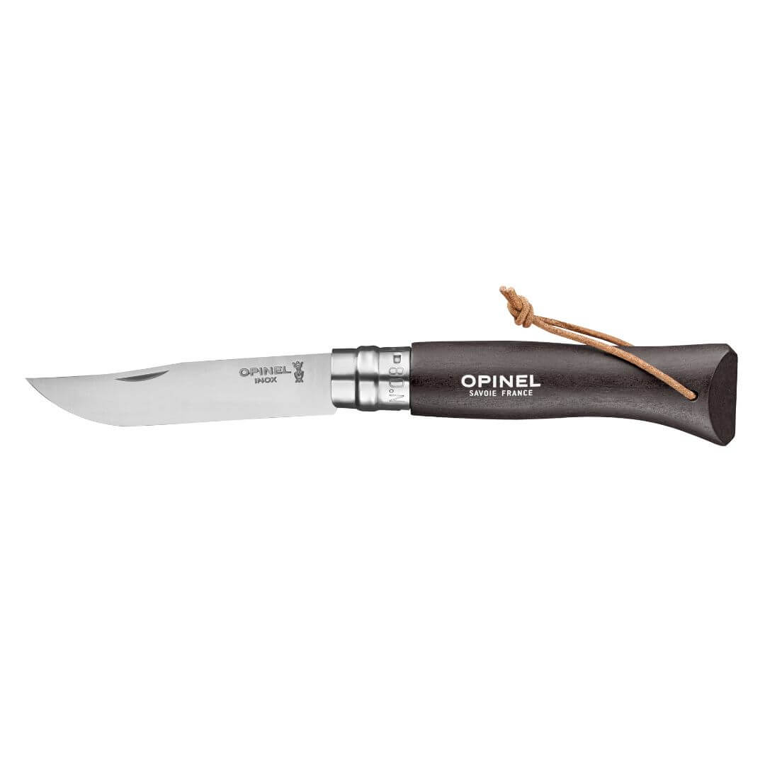 Foldekniv   Opinel No       Cm   Black Brown   Rustfrit Stål