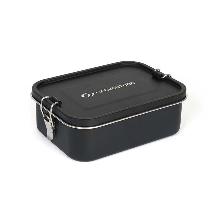 Lifeventure Stainless Steel Lunch Box   Madkasse Black   Madlaving