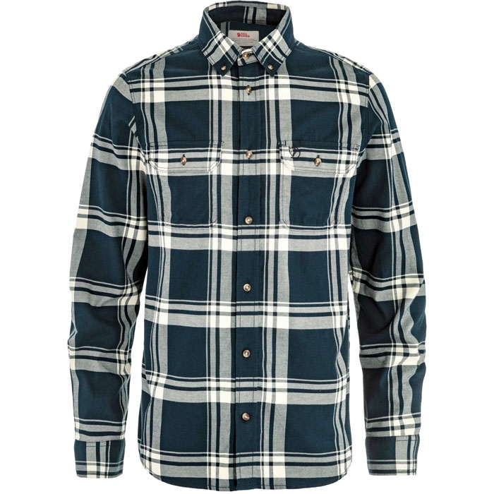 Fj? Llr? Ven ? Vik Lite Flannel Shirt M Dark Navy   Chalk White Xl   Skjorter