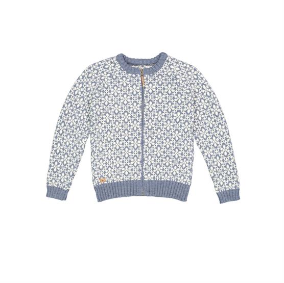 Fuza Wool Raven Cardigan i Sølvblå - Nordisk Design