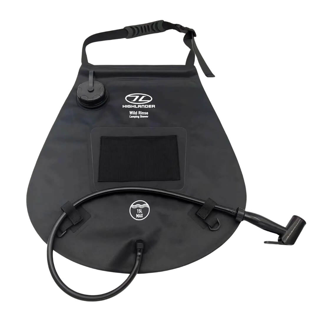 Vandbeholder Med Brusehoved   Wild Rinse Camping Solar Shower   Sort