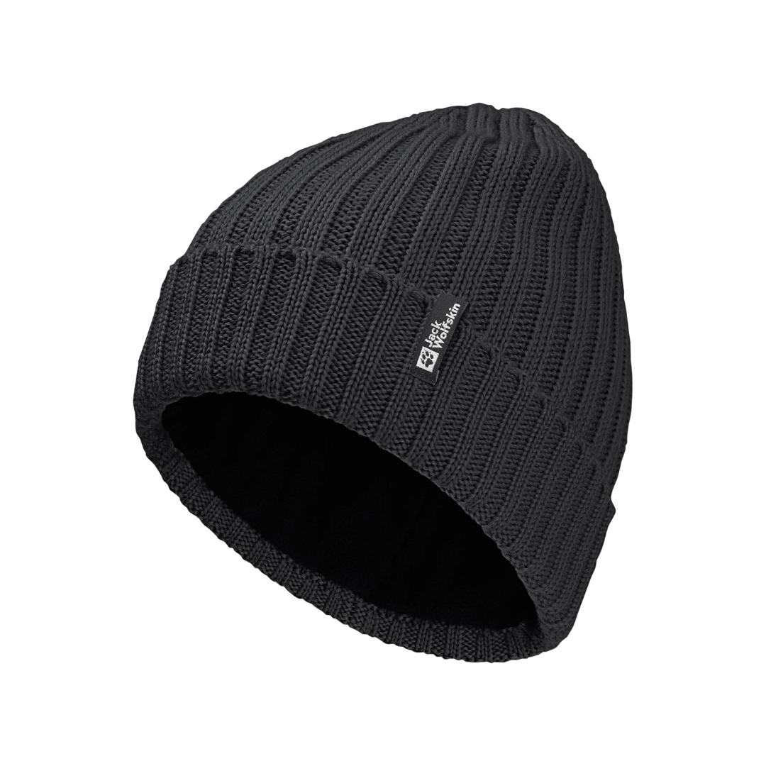 Hue   Jack Wolfskin Rib Knit Beanie   Sort
