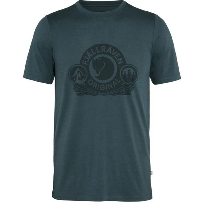 Fjällräven Abisko Uld T-Shirt til Mænd – Mørkeblå