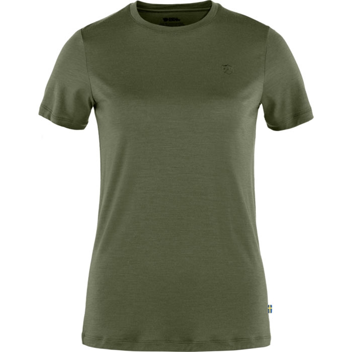 Fjällräven Abisko Uld T-shirt til kvinder - Laurel Grøn