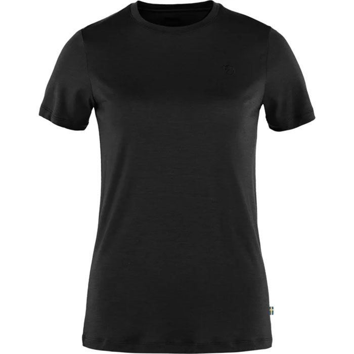 Fjällräven Abisko Uld T-shirt til kvinder - Sort tilbud!