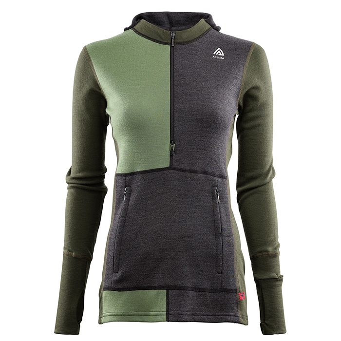 Aclima Warmwool Hoodie til kvinder – Marengo Grøn