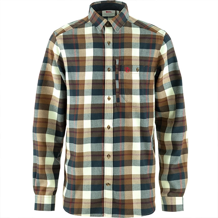 Fjällräven Flonel Langærmet Skjorte – Wood Brown/Chalk White