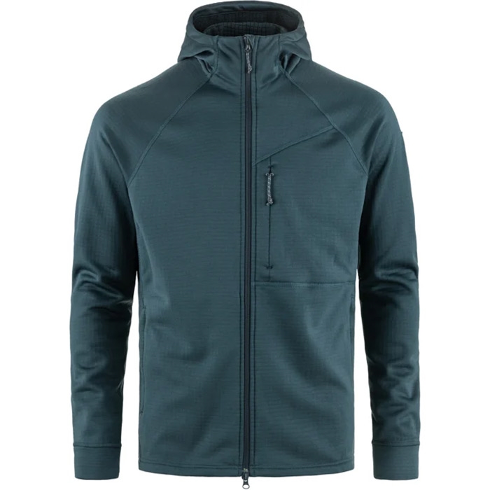 Fjällräven Ven Grid Fleece Hoodie - Mountain Blå Tilbud!