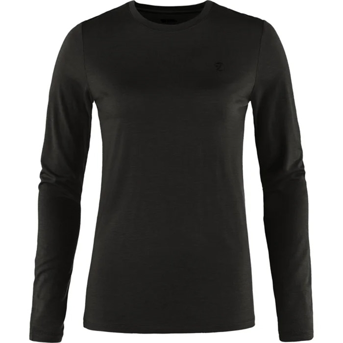Fjällräven Abisko Wool Langærmet T-shirt - Sort Tilbud!