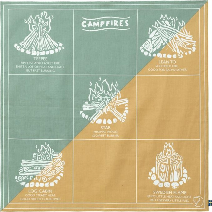 Fjällräven Campfire Bandana - Gul og Grøn Tilbud!