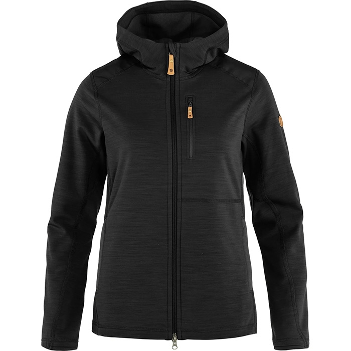 Fjällräven Keb Fleece Hoodie til kvinder - Sort tilbud!