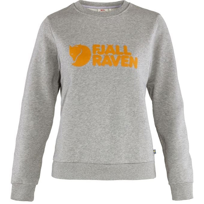 Fjällräven Logo Sweater til kvinder - Grå Melange Udsalg!
