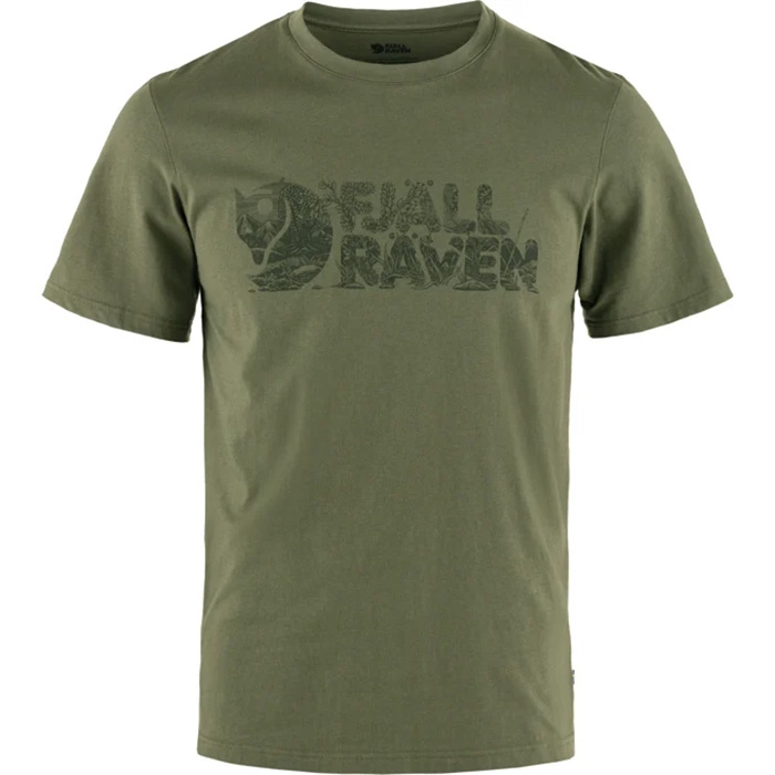 Fjällräven Lush Logo T-Shirt i Laurel Grøn - Tilbud!