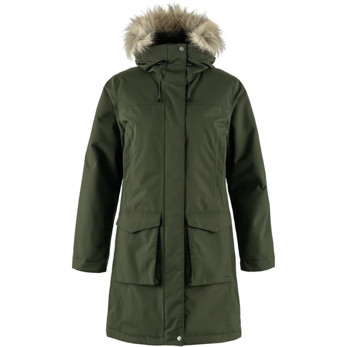 Fj? Llr? Ven Nuuk Lite Parka Kvinder   Damer Deep Forest L   Vinterjakker