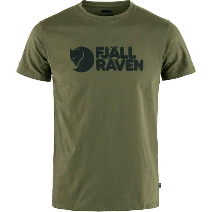 Fjällräven Logo T-Shirt til Mænd i Laurel Grøn - Hurtig Levering